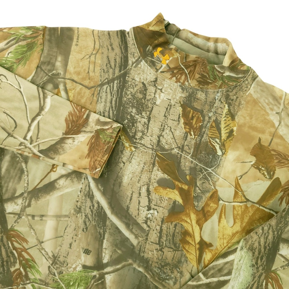 Under Armour Compression Shirt VSUP401 Mens 2XL Camo Realtree Mock Neck LS